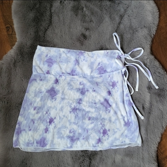 Triangle Tie Dye 3 Piece Bikini Set with Skirt Swimsuit - Picture 6 of 7